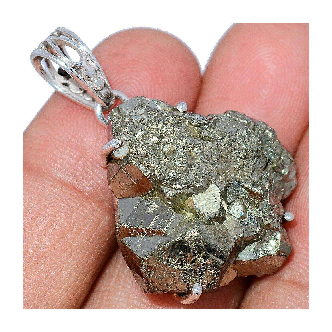 Natural Pyrite Raw Stone Pendant – Wealth, Protection & Positive Energy