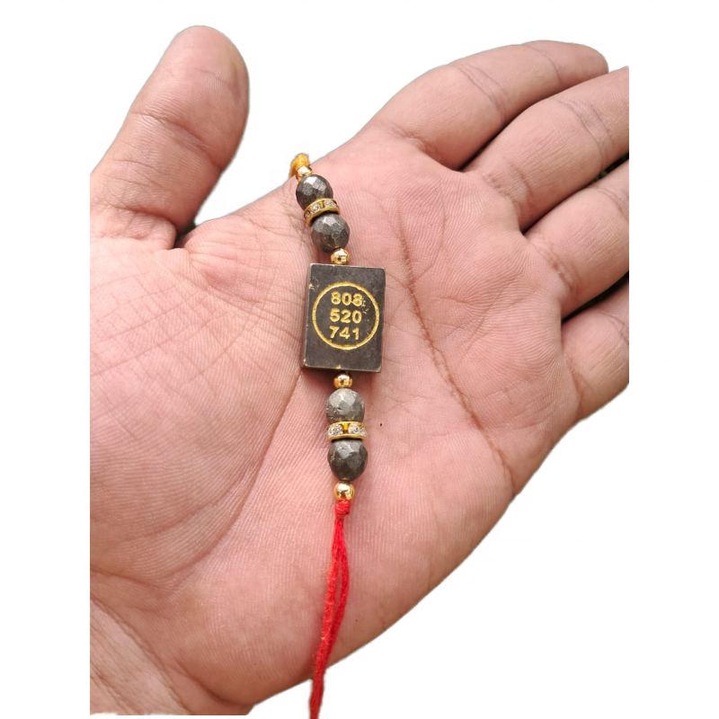 Pyrite Healing Rakhi with Grabovoi Code – Protection, Positivity & Wealth Attraction