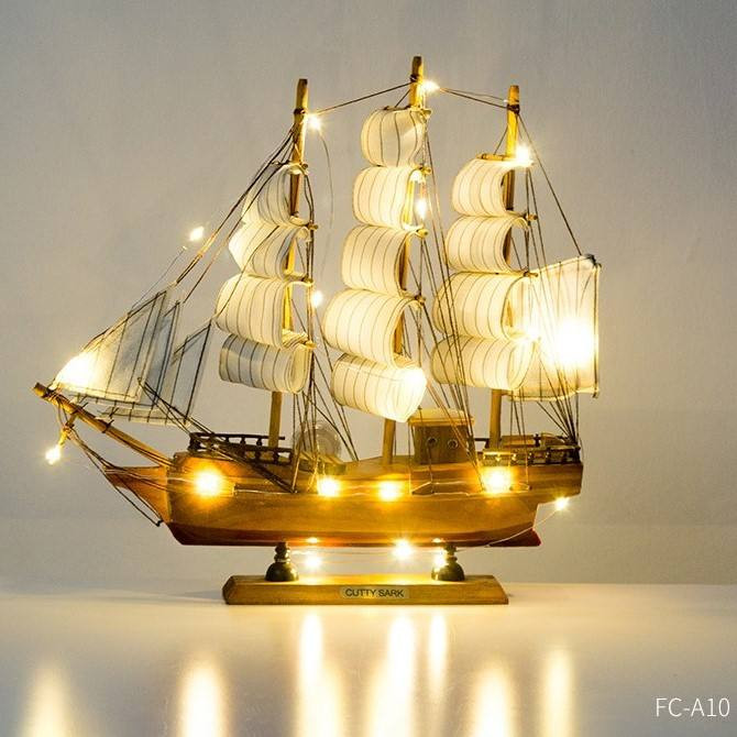 Nordic Wooden Sailboat Model Creative Decorations Desktop Home Decor