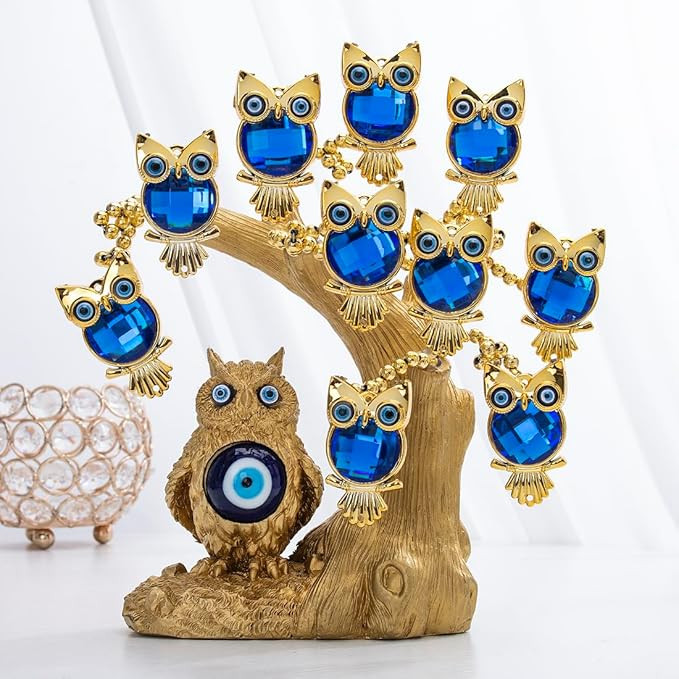 YU FENG Turkish Blue Evil Eye Tree – Protection & Positivity Showpiece